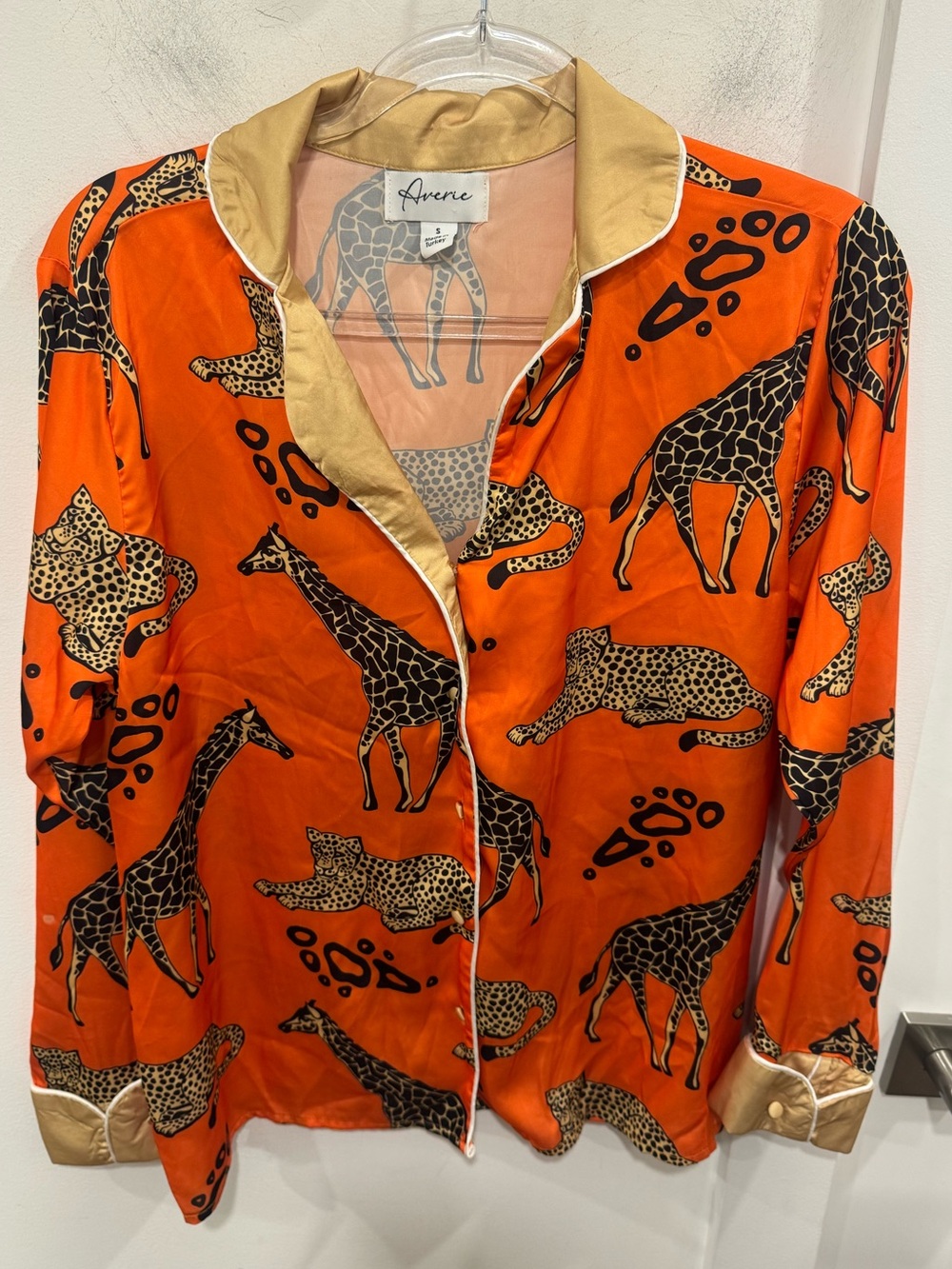 Averie Orange Safari Print Pajama Set
